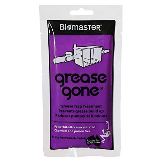 Grease Gone Grease Trap Cleaner Treatment, Turns Fat, Oil and Grease to Water, Reduces Odors and Pump-Outs (2 Soluble Sachets)