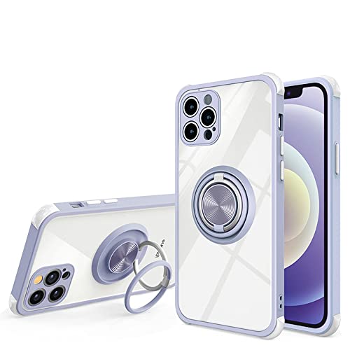 Coque silicone violette iPhone 13 Pro transparente avec double anneau