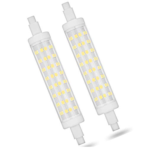 2 Paquete R7S Base LED Bombilla, 8W LED Bombillas de LED 118mm, Reemplazo lineal de bombilla Halógena J Tipo 80W, 800LM, Luz de inundación R7S,Warm white