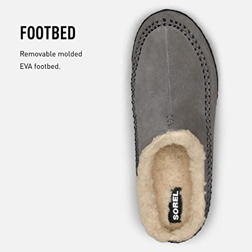 Sorel Men's Open-Back Slippers, Quarry/Black, 12 #TOP3