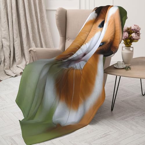 Couverture cochon d'Inde 150x130cm imprimée plaid doux de lit - 5