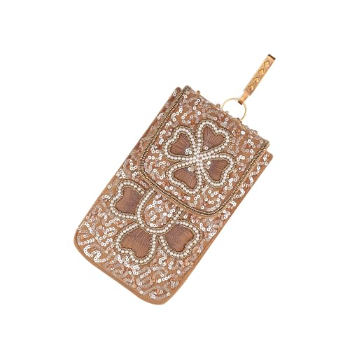 Image of J I ACCESSORIES Velvet Saree Clutch Mobile Pouch Waist Clip Ladies Purse Gift For Women