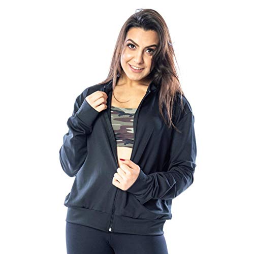 CASACO ESPORTIVO FEMININO PRETO