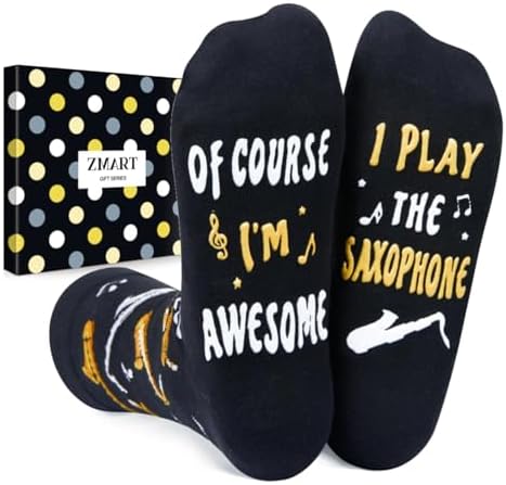 Zmart Music Gifts for Music Lover - Piano Guitar Saxophone Drum Socks for Player Musician
