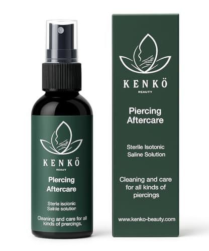 Kenko Beauty 80ml Saline Solution Piercing Antiseptic Spray, Ear Piercing Aftercare Cleaning Solution Spray, Saline Spray Piercing, Saline Solution for Piercings, Ear Piercing Solution Cleaner