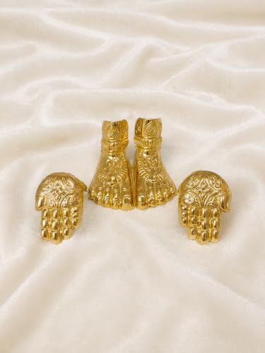 Image of Varamahalakshmi German Silver Hands and Legs | Varamahalakshmi Hastham and Padham | Varamahalakshmi Pooja - Big (Gold)