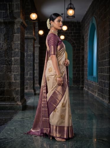MIMOSA gold kanjivaram silk saree in art silk – image 4