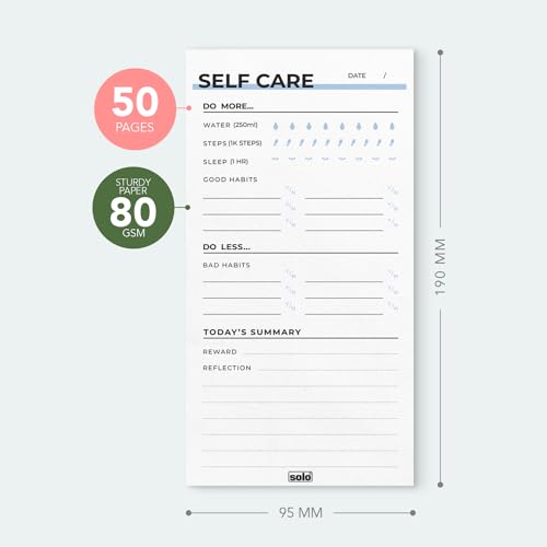 Image of SOLO B6 Tear-Off 80 GSM Daily Planner with 50 Undated Sheets, Organiser to Track Productivity, To-Do List & Schedule Your Day, Goals & Budget Tracker, Ideal for Office, Home & School (Pack of 2)