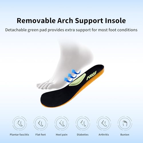 GOOBON Men's Wide Toe Box Walking Shoes with Arch Support Orthotic Tennis Sneakers for Plantar Fasciitis Bunions Flat Feet3