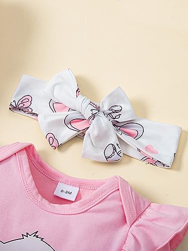 Baby Girls 0-18 Months Elephant Pattern Romper and Pants Outfit2