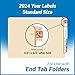 2024 Year Labels, Doctor Stuff 2024 Chart Stickers, Holographic Orange Colored, USA Made Year Label for End Tab File Folders, 500 Labels per Roll, 1 Roll, 3/4