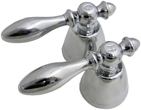 LASCO 01-7091 Old Style Chrome Plated Lever Hot and Cold Handles for Universal Brands