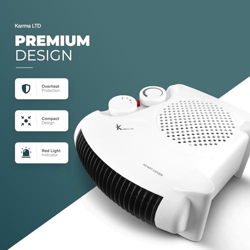 Fan Heater, 2 Heat Setting Adjustable Thermostat Portable and Compact Heater can use Upright or Flat Ideal For Small Rooms -Heater 2000W/2KW Fan Heater, 2 Heat Setting Adjustable Thermostat Portable and Compact Heater can use Upright or Flat Ideal For Small Rooms -Heater 2000W/2KW