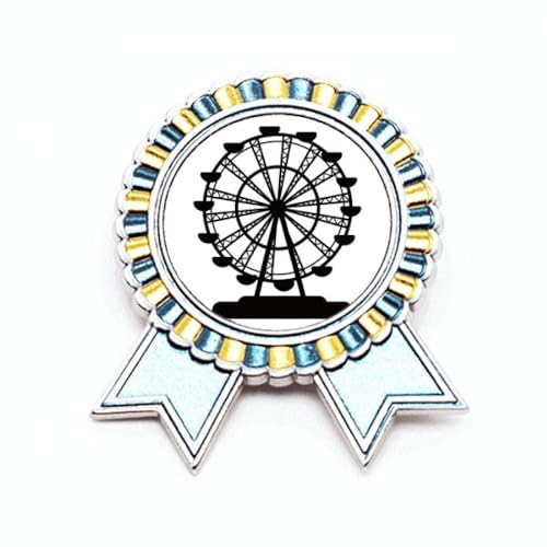 Broche noire Big Wheel Amusement Park en métal taille M pour veste