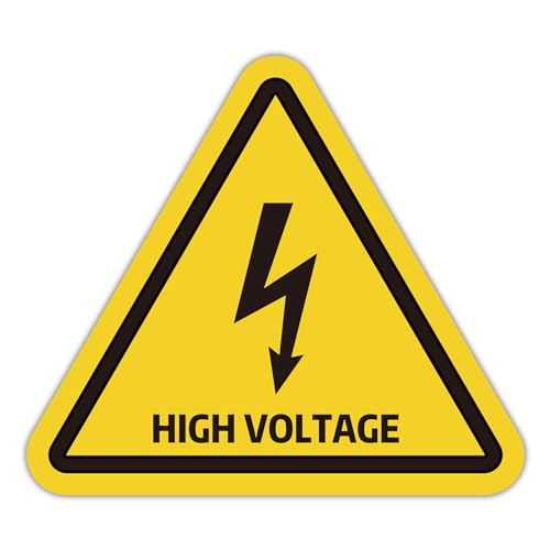 8 IN High Voltage Sign Breaker Box Safety Sticker, Yellow Triangle Safety Warning Sign Label Sticker Back Self Adhesive Vinyl Decal,Electrical Room Safety Warning Signs