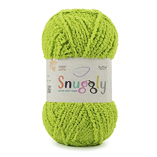 Image of Ganga Acrowools Snuggly, 100% Polyester Yarn, Extra Soft Boucle Textured Yarn for Baby Articles, Shade No. Sng008