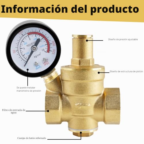 Regulador de presión de agua de latón 3/4 pulgada DN20: durabilidad y control de 1,6 MPA 4