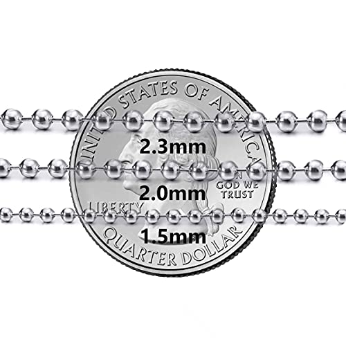Savlano 925 Sterling Silver Italian 2.3mm Solid Bead Ball Dog Tag Chain Necklace Comes With Gift Box for Women & Men - Made in Italy3
