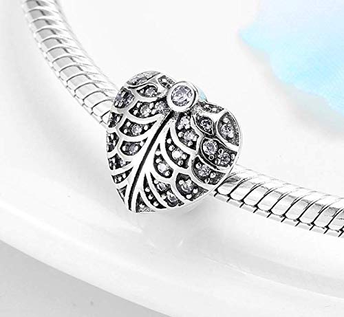 Sparkling Spacer Charm Rubber Stopper Spacer Bead 925 Sterling Silver Clip Charm fit Pandora Style Charm Bracelets (Sparkling Heart Spacer)2