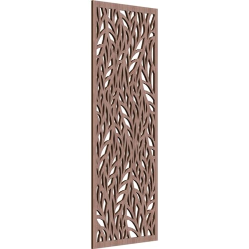 Image of 13 3 /8 inchW x 34 3 /8 inchH x 1 /4 inchT Ortonville Decorative Fretwork Wood Wall Panels, Walnut