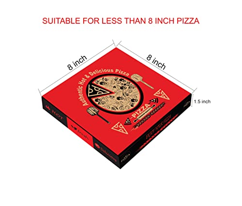 Image of Bleus Brand Packaging 3 Ply Pizza Box Corrugated Kraft Paper, Size 8x8x1.5 Inches, Length 8 Inch - Width 8 Inch - Height 1.5 Inch, In Good Strength (8 Inch, 200)