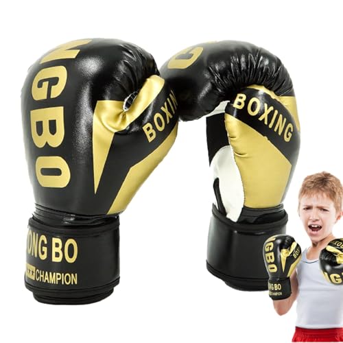 Generic Guantes de Boxeo para Niños, Suaves y Transpirables, Ajustables y Duraderos, para Artes Marciales como Muay Thai y Taekwondo, Negro