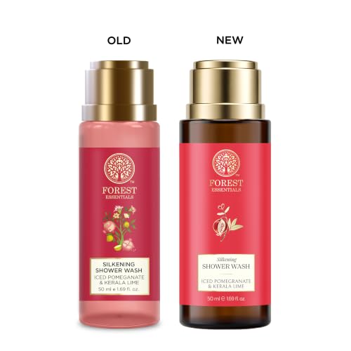 Image of Forest Essentials Shower Wash Iced Pomegranate & Kerala Lime | Sulphate-Free Ayurvedic Body Wash | Softens, Scents & Hydrates Skin | Travel Size (Pack of 2)