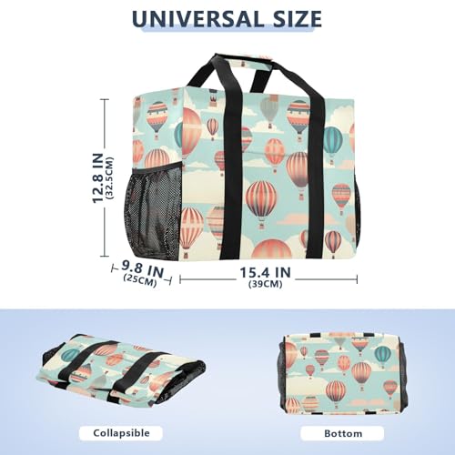 Sky Hot Air Balloons Large Beach Bag Waterproof Beach Tote Bags for Women Travel Gym Pool3