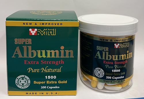 Vital Super Albumin Extra Strength Pure Natural 1500 mg 200 Softgels Authentic