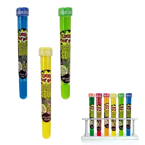 Liquid Sour Candy, Formula Sour Test Tube Candy, Shock Your Buds, Assorted Flavors (6-Pack) #TOP2