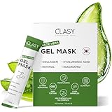 Clasy Care Aloe Vera Face Mask Sachets (20 Count) – Hydrating Gel Mask with Retinol, Collagen & Niacinamide – Soothing After-Sun Relief & Anti-Aging Moisturizer – Travel Size for All Skin Types