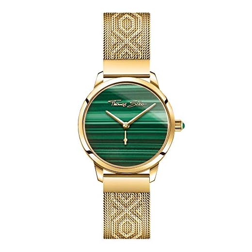 Thomas Sabo Reloj Analógico para Mujer de Cuarzo con Correa en Acero Inoxidable WA0365-264-211-33 mm