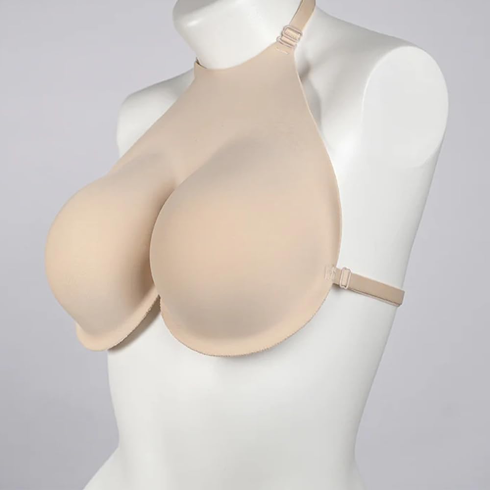 Fake Boobs Invisible Wearable False Breast F-Cup Nylon Material Unisex Prosthetic Breasts Anime Game Cosplay Accessory
