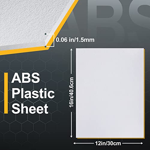 Image of Plastic Sheet 12 inch x 16 inch x 0.06 inch, White PVC Board Flexible Moldable Impact Strength and High Tensile 1 /16 inch Thick (1.5mm) for Crafts Materials Home Decor and Handicrafts, Abs Plastic Sheets 6 Pack