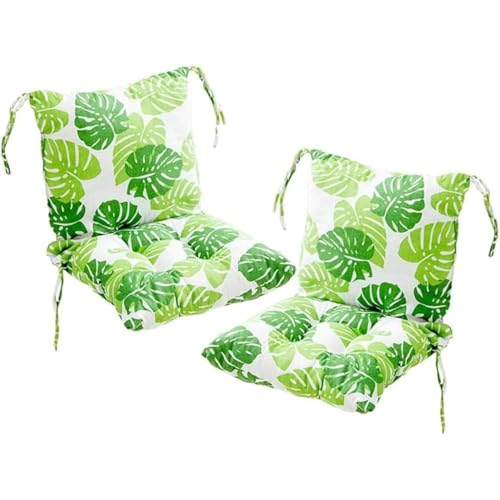 AHSBND 2er Pack Stuhlkissen Mit Rückenlehne Sitzkissen Rückenpolster Mit Gurtband Niedriglehnenkissen Gartenstuhlkissen 40x80cm Abnehmbares Rückenpolster(A-Style)