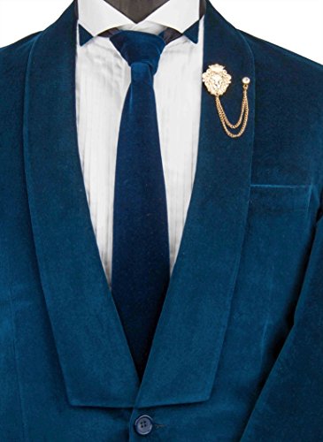 Knighthood Vintage Men Golden Crowned Lion King With Stone Hanging Chain Brooch Pins Lapel Pin, Suit Coat for Women Accessories3