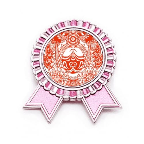 Broche tête de Chine Pékin rose M métal idée cadeau culturel