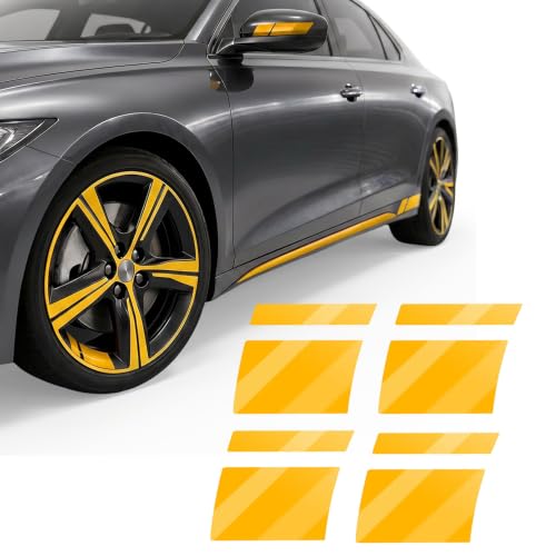 Image of Car Wheel Rim Reflective Decals,Stripes Stickers for 18-21 inch Wheels Tire Rim Decor (Yellow)