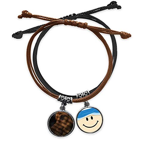 Pulsera de cuerda con foto de perro mascota y cuero de alta resistencia con acabado artesanal