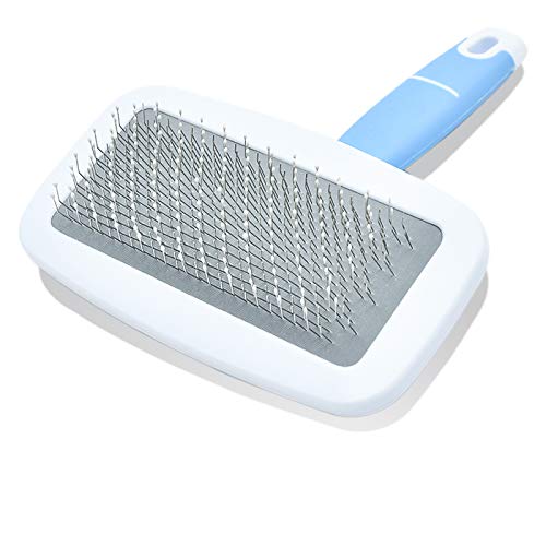 Slicker Brush, Dog Brush & Cat Brush, Pet Grooming Tool, Removes Tangled Hair,Dander,Dirt, Massages Particle,Improves Circulation(Small)