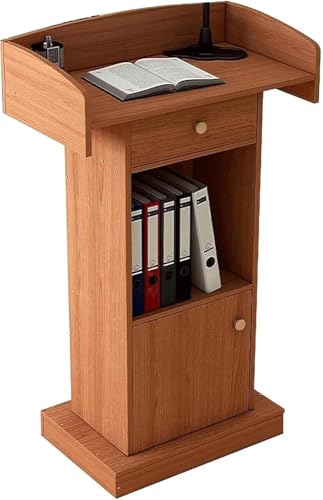 Przenośny drewniany stojak na podium – 124 cm mównica z napisem "Der for Churches Conferences & Events" – lwood h do użytku profesjonalnego