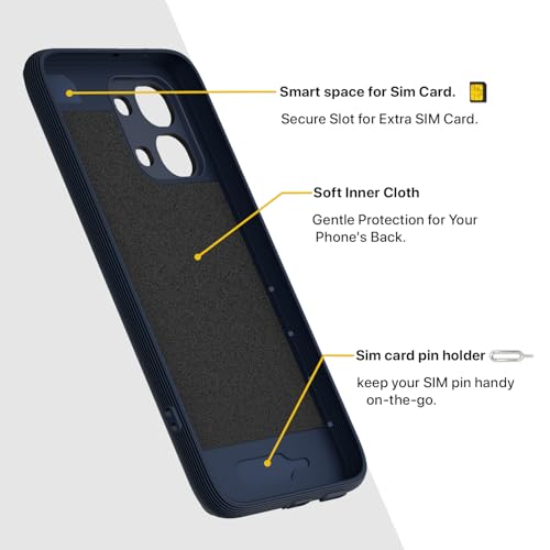 Image of Pikkme Back Cover for Oppo F31 5G / Oppo F33 5G Camera Protection 3D Hexa Cube Design Silicone Protective Bumper Case (Blue)