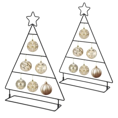 Metall Tannenbaum für Zierschmuck, 2 Stück Christbaumschmuck Kugelständer, 42 * 30cm Metall Tannenbaum Weihnachtsbaum für Christbaumkugeln, Selbst, Dekorativen Aufhängen, Tischdeko
