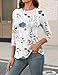 LOMON Summer 2026 Fashion Trendy 3/4 Length Sleeve Tops Blouses for Women Dressy Casual Business Tops White Pink Floral XL