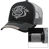 Caterpillar CAT Script Trucker Mesh Cap Black