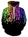 Produktbild Rave on Friday Herren Hoodie 3D Buntes Drucken Fun-Kapuzenpullover Personalisiertes Sweatshirt für Damen Cool Pullover mit Tasche S-M