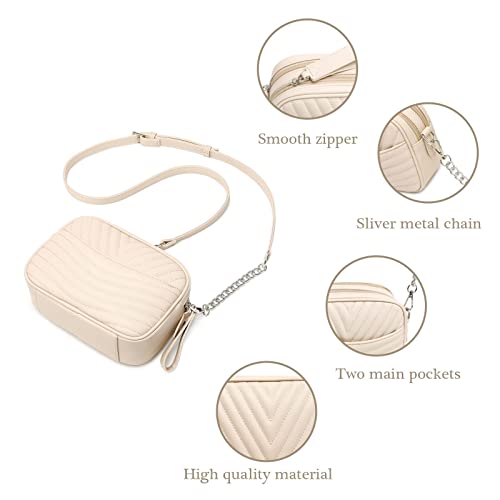 Crossbody Bags For Women, Small Quilted Purses Lightweight Camera Bag Stylish Double Zipper Shoulder Purse And Handbags Black #TOP5