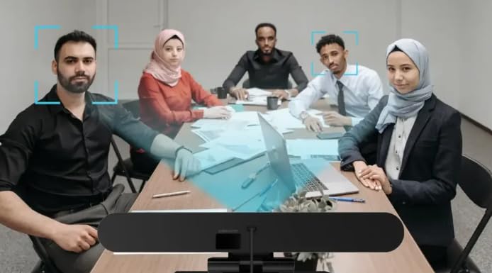 Image of Stellar X20 New Generation Audio and Video Conference Camera Videobar Integrated with 4K ePTZ AI face-Tracking Camera, 4 Built-in Mics, 94 Wide Angle & 360 Audio Pickup for VC Meetings