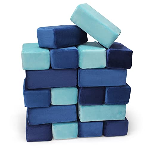 Image of The Original Premium Plush Building Block for Kids - Certified Safe Foam Blocks in Luxuriously Soft Fabric Covers (Ocean, Blocks)
