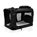AVC Fabric Pet Carrier Black Folding Dog Cat Puppy Travel Transport Bag